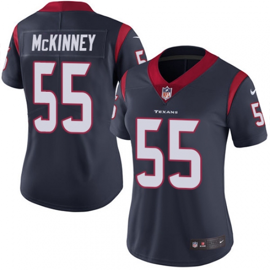 Women's Nike Houston Texans 55 Benardrick McKinney Elite Navy Blue Team Color NFL Jersey