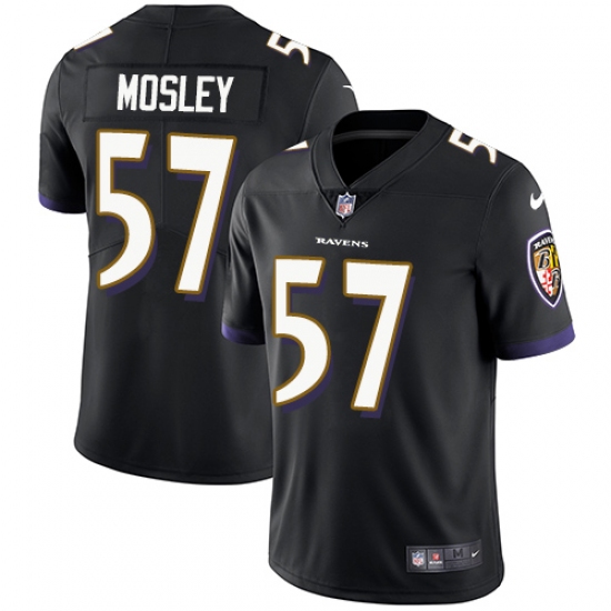 Youth Nike Baltimore Ravens 57 C.J. Mosley Black Alternate Vapor Untouchable Limited Player NFL Jersey