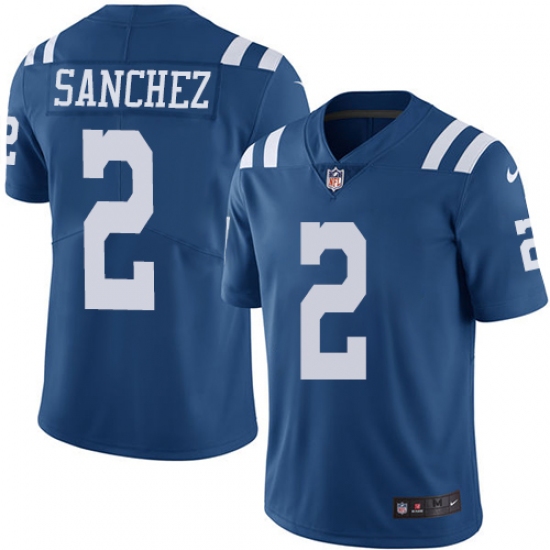 Men's Nike Indianapolis Colts 2 Rigoberto Sanchez Limited Royal Blue Rush Vapor Untouchable NFL Jersey