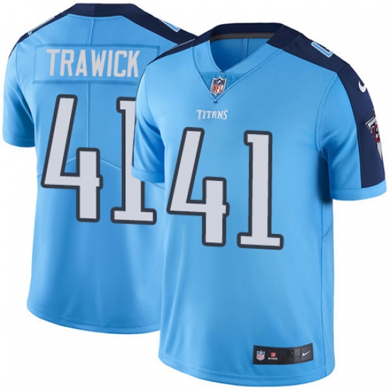 Men's Nike Tennessee Titans 41 Brynden Trawick Light Blue Team Color Vapor Untouchable Limited Player NFL Jersey