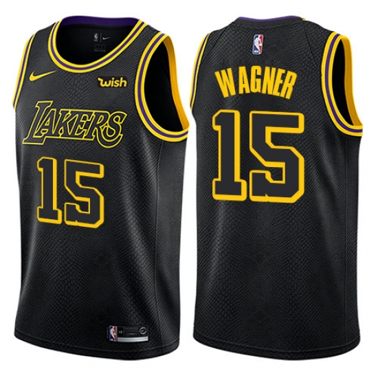 Women's Nike Los Angeles Lakers 15 Moritz Wagner Swingman Black NBA Jersey - City Edition