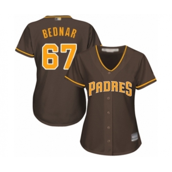 Women's San Diego Padres 67 David Bednar Authentic Brown Alternate Cool Base Baseball Player Jersey