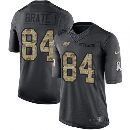 Men's Nike Tampa Bay Buccaneers 84 Cameron Brate Limited Black 2016 Salute to Service NFL Jersey