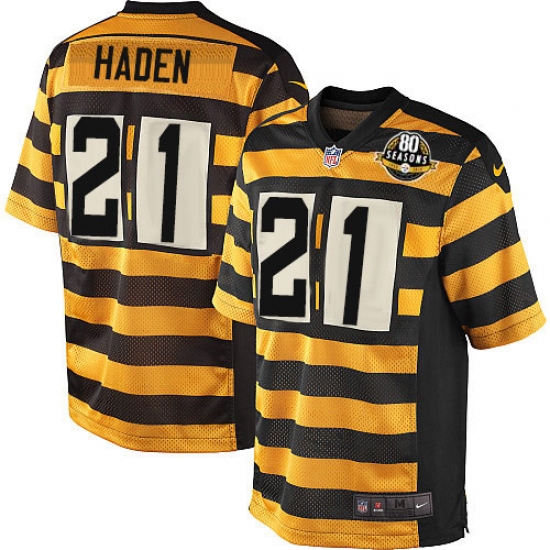 Men's Nike Pittsburgh Steelers 21 Joe Haden Limited Yellow/Black Alternate 80TH Anniversary Throwback NFL Jersey