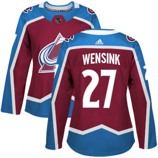 Women's Adidas Colorado Avalanche 27 John Wensink Premier Burgundy Red Home NHL Jersey