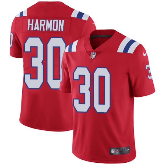 Men's Nike New England Patriots 30 Duron Harmon Red Alternate Vapor Untouchable Limited Player NFL Jersey