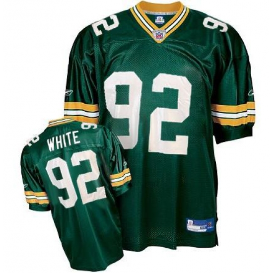 Reebok Green Bay Packers 92 Reggie White Green Team Color Authentic Throwback NFL Jersey