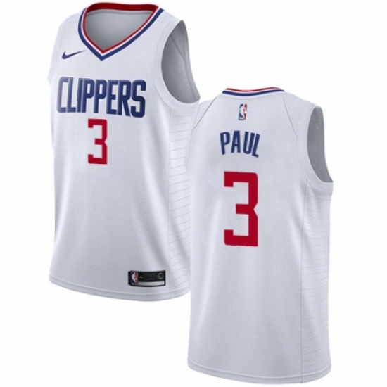 Men's Nike Los Angeles Clippers 3 Chris Paul Authentic White NBA Jersey - Association Edition