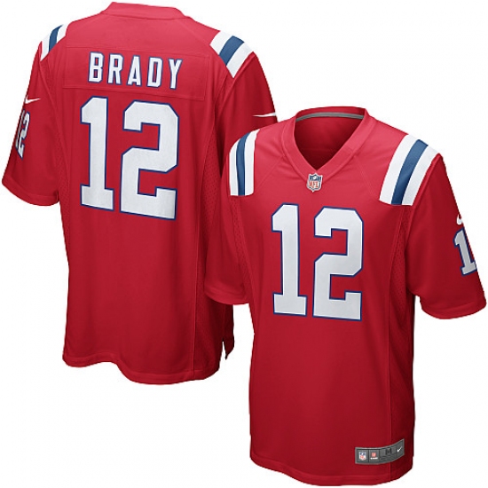 Men's Nike New England Patriots 12 Tom Brady Game Red Alternate NFL Jersey