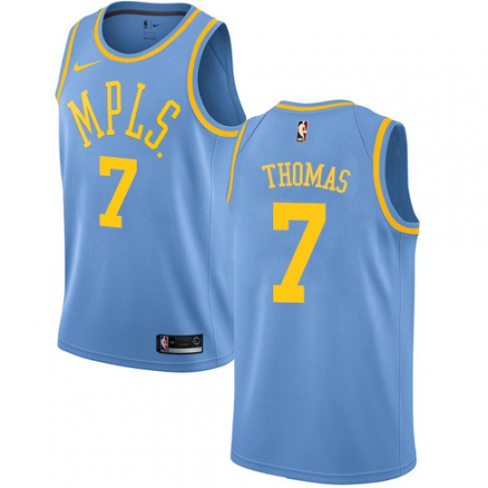 Men's Nike Los Angeles Lakers 7 Isaiah Thomas Swingman Blue Hardwood Classics NBA Jersey