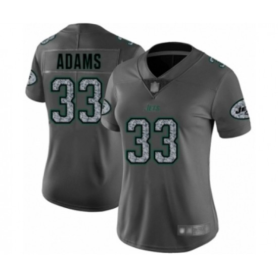 Women's New York Jets 33 Jamal Adams Limited Gray Static Fashion Football Jersey