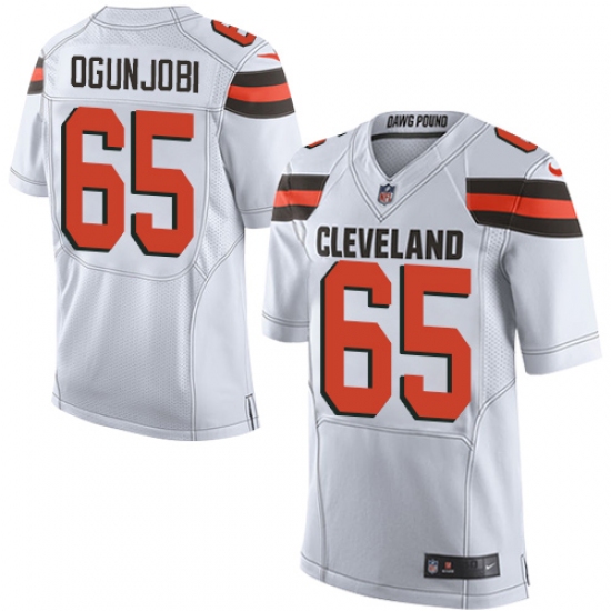 Men's Nike Cleveland Browns 65 Larry Ogunjobi Elite White NFL Jersey