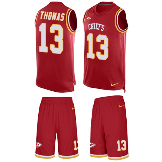 Men's Nike Kansas City Chiefs 13 De'Anthony Thomas Limited Red Tank Top Suit NFL Jersey