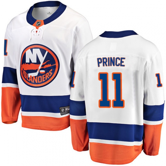 Youth New York Islanders 11 Shane Prince Fanatics Branded White Away Breakaway NHL Jersey