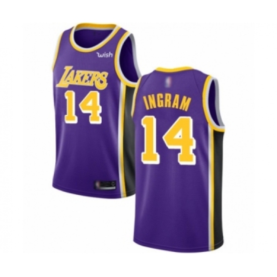 Men's Los Angeles Lakers 14 Brandon Ingram Authentic Purple Basketball Jerseys - Icon Edition