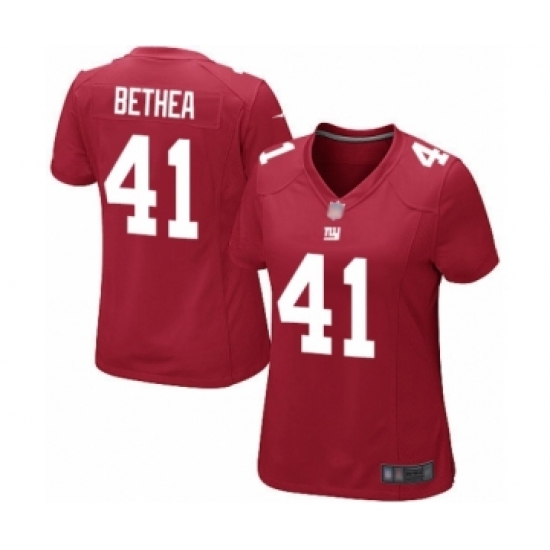 Women's New York Giants 41 Antoine Bethea Game Red Alternate Football Jersey