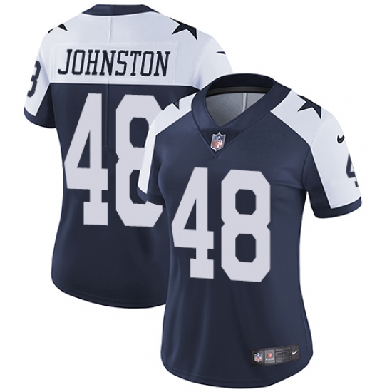 Women's Nike Dallas Cowboys 48 Daryl Johnston Navy Blue Throwback Alternate Vapor Untouchable Limited Player NFL Jersey