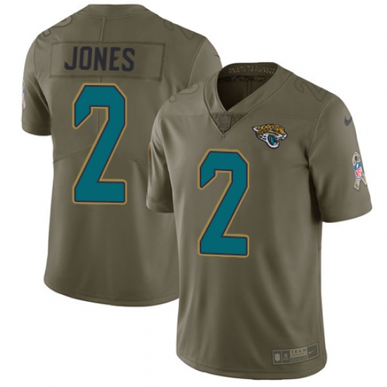 Men's Nike Jacksonville Jaguars 2 Landry Jones Limited Olive 2017 Salute to Service NFL Jersey