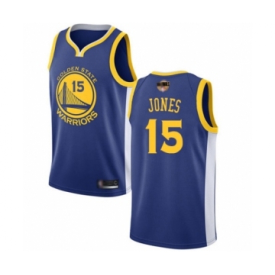 Men's Golden State Warriors 15 Damian Jones Swingman Royal Blue 2019 Basketball Finals Bound Basketball Jersey - Icon Edition