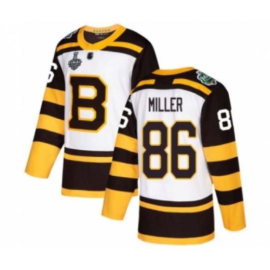 Youth Boston Bruins 86 Kevan Miller Authentic White Winter Classic 2019 Stanley Cup Final Bound Hockey Jersey