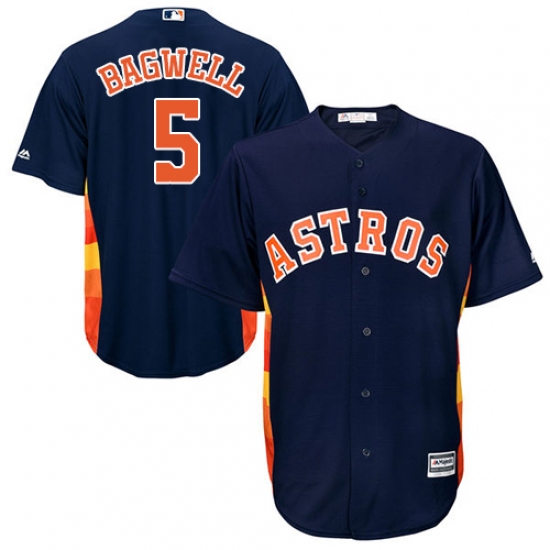 Men's Majestic Houston Astros 5 Jeff Bagwell Replica Navy Blue Alternate Cool Base MLB Jersey
