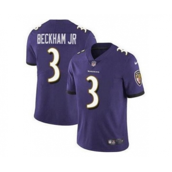 Nike Baltimore Ravens 3 Odell Beckham Jr Purple Vapor Untouchable Limited Jersey