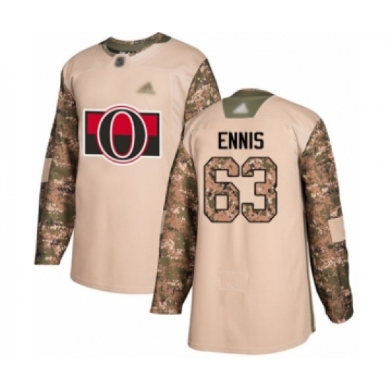 Youth Ottawa Senators 63 Tyler Ennis Authentic Camo Veterans Day Practice Hockey Jersey