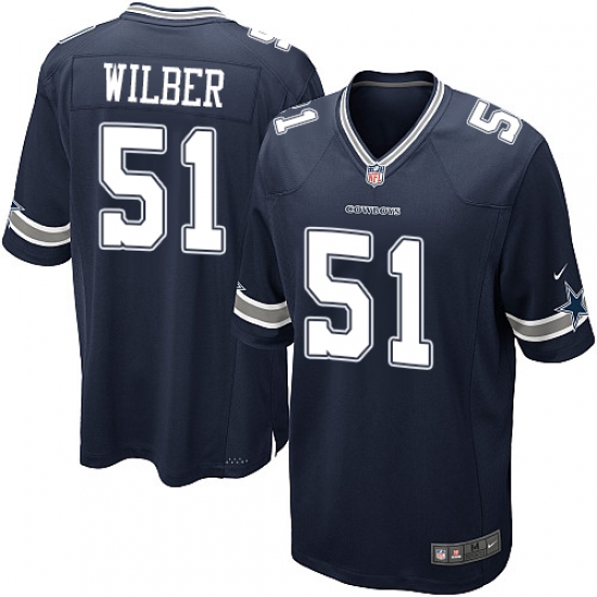 Men's Nike Dallas Cowboys 51 Kyle Wilber Game Navy Blue Team Color NFL Jersey