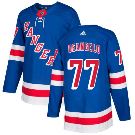 Men's Adidas New York Rangers 77 Anthony DeAngelo Premier Royal Blue Home NHL Jersey