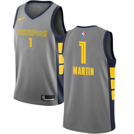 Men's Nike Memphis Grizzlies 1 Jarell Martin Swingman Gray NBA Jersey - City Edition