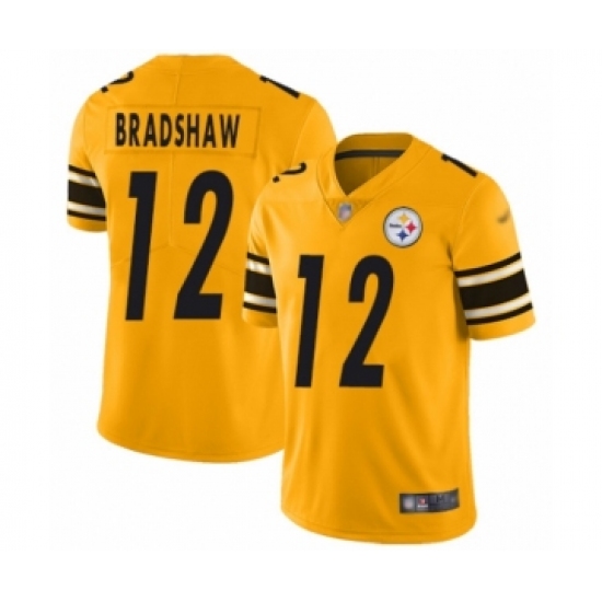 Youth Pittsburgh Steelers 12 Terry Bradshaw Limited Gold Inverted Legend Football Jersey