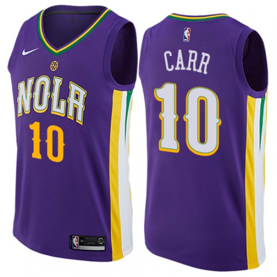 Men's Nike New Orleans Pelicans 10 Tony Carr Swingman Purple NBA Jersey - City Edition