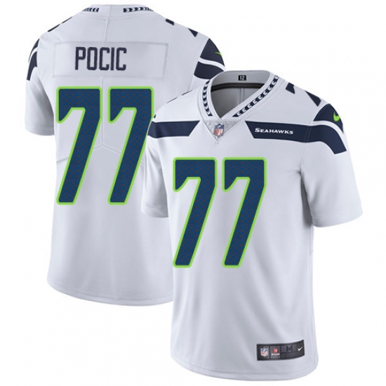 Youth Nike Seattle Seahawks 77 Ethan Pocic White Vapor Untouchable Limited Player NFL Jersey