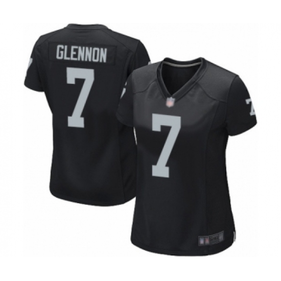 Women's Oakland Raiders 7 Mike Glennon Game Black Team Color Football Jersey