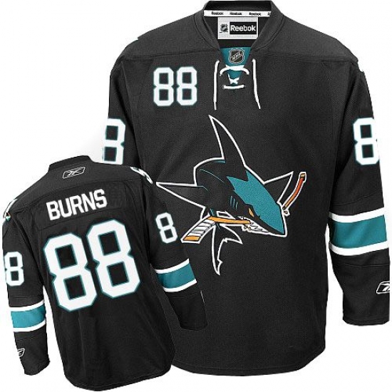 Men's Reebok San Jose Sharks 88 Brent Burns Premier Black Third NHL Jersey