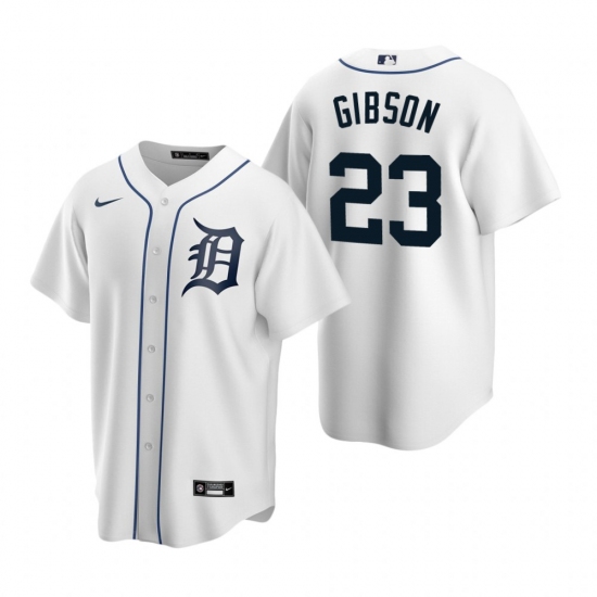 Men's Nike Detroit Tigers 23 Kirk Gibson White Home Stitched Baseball Jersey