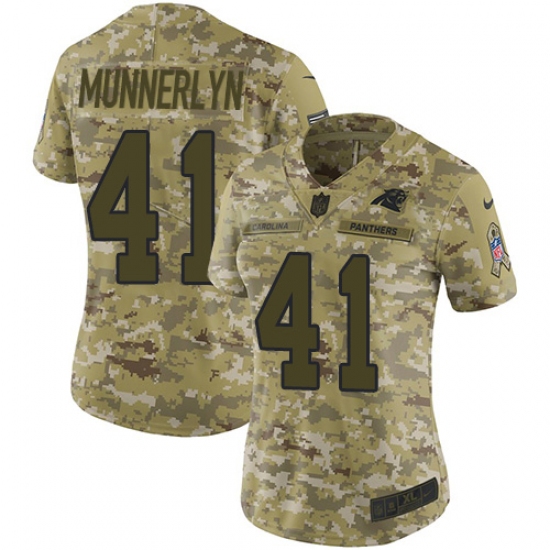 Women's Nike Carolina Panthers 41 Captain Munnerlyn Limited Camo 2018 Salute to Service NFL Jersey