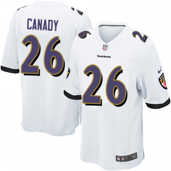 Men's Nike Baltimore Ravens 26 Maurice Canady Game White NFL Jersey