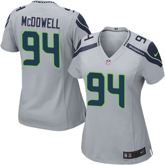 Women's Nike Seattle Seahawks 94 Malik McDowell Game Grey Alternate NFL Jersey