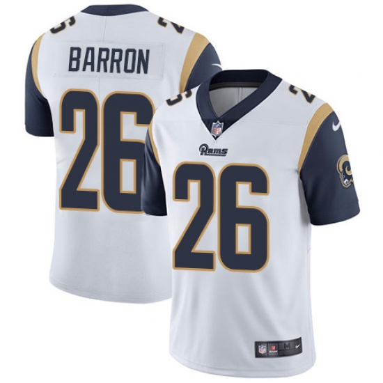 Men's Nike Los Angeles Rams 26 Mark Barron White Vapor Untouchable Limited Player NFL Jersey