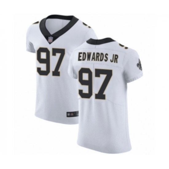 Men's New Orleans Saints 97 Mario Edwards Jr White Vapor Untouchable Elite Player Football Jersey