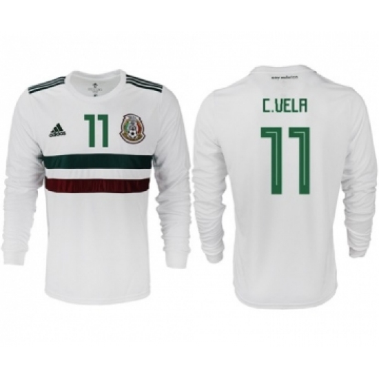 Mexico 11 C.Vela Away Long Sleeves Soccer Country Jersey