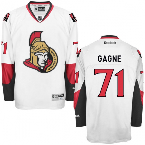 Men's Reebok Ottawa Senators 71 Gabriel Gagne Authentic White Away NHL Jersey