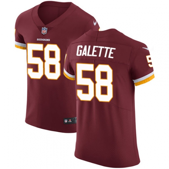 Men's Nike Washington Redskins 58 Junior Galette Elite Burgundy Red Team Color NFL Jersey