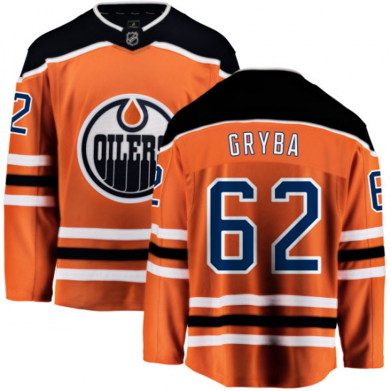 Men's Edmonton Oilers 62 Eric Gryba Fanatics Branded Orange Home Breakaway NHL Jersey