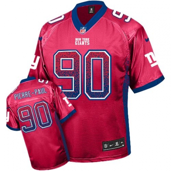 Men's Nike New York Giants 90 Jason Pierre-Paul Elite Red Drift Fashion NFL Jersey