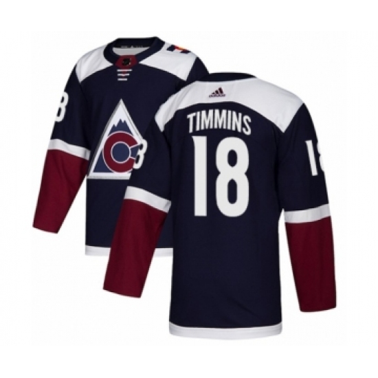 Men's Adidas Colorado Avalanche 18 Conor Timmins Premier Navy Blue Alternate NHL Jersey