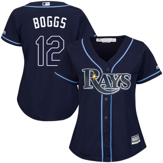 Women's Majestic Tampa Bay Rays 12 Wade Boggs Replica Navy Blue Alternate Cool Base MLB Jersey