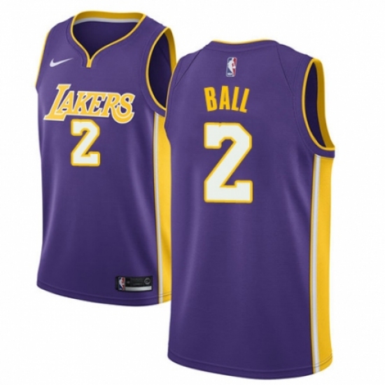 Youth Nike Los Angeles Lakers 2 Lonzo Ball Authentic Purple NBA Jersey - Icon Edition