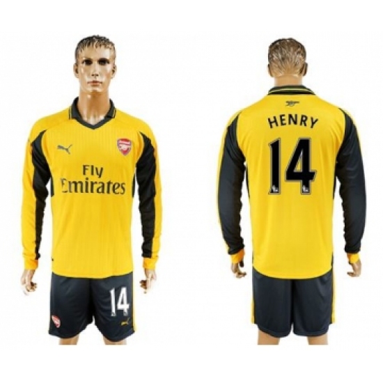 Arsenal 14 Henry Away Long Sleeves Soccer Club Jersey